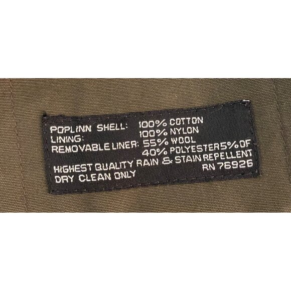 Jos. A. Bank Olive Green Trench Coat w/ Belt Brown Corduroy Collar - Picture 5 of 14